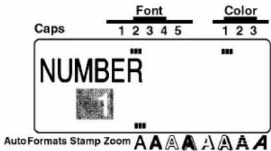 Caps Font Color 1 2 3 4 5 1 2 3 NUMBER AutoFormats Stamp Zoom A A A A A A A A