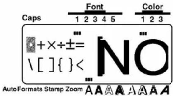 Caps Font Color 1 2 3 4 5 1 2 3 +×÷±= \ [ ] { }< NO AutoFormats Stamp Zoom A A A A A A A A