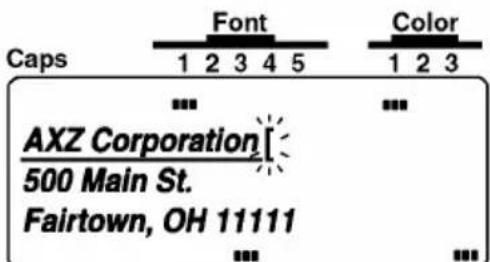 Caps Font Color 1 2 3 4 5 1 2 3 ... AXZ Corporation 500 Main St. Fairtown, OH 11111