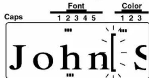 Caps Font Color 1 2 3 4 5 1 2 3 John S
