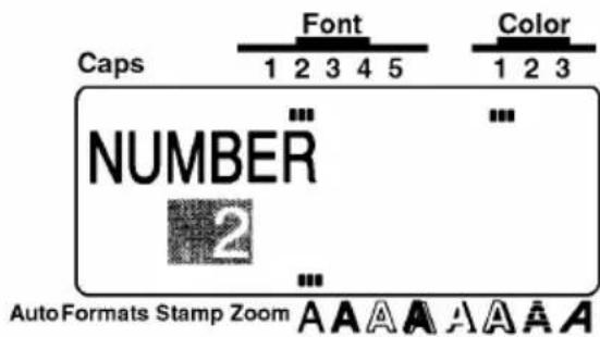 Caps Font Color 1 2 3 4 5 1 2 3 NUMBER 2 AutoFormats Stamp Zoom A A A A A A A A