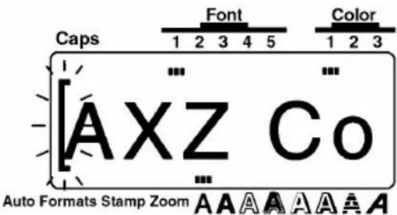 Caps Font Color 1 2 3 4 5 1 2 3 AXZ Co Auto Formats Stamp Zoom A A A A A A A A