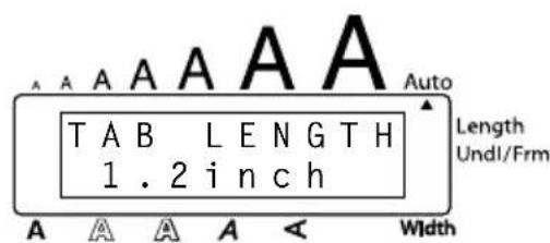 A A A A A A Auto TAB LENGTH 1.2 inch Length Undl/Frm Width