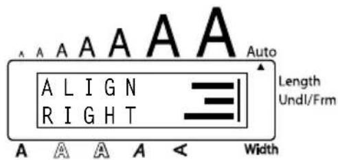 A A A A A A A L I G N R I G H T Width Length Undl/Frm
