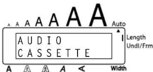 A A A A A A AUDIO CASSETTE Length Undl/Frm Width