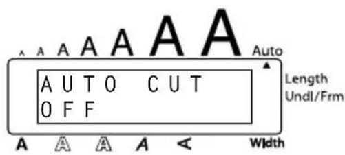 A A A A A A AUTO CUT OFF Length Undl/Frm Width