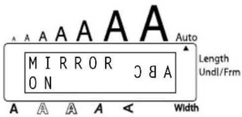 M I R R O R O N A B C A A A A A Auto Length Undl/Frm Width