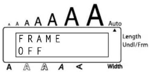 FRAME OFF Length Undl/Frm Width