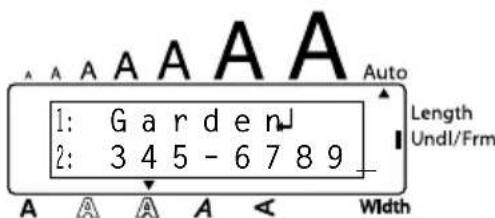 1: G a r d e n 2: 3 4 5 - 6 7 8 9 Length Undl/Frm Width