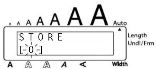 STORE [-0,-] A A A A < Width Auto Length Undl/Frm