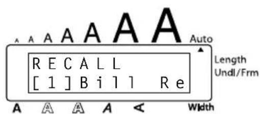 A A A A A A Auto RE CALL [1] Bill Re Length Undl/Frm Width A A A A <