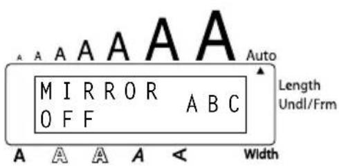 A A A A A A M I R R O R A B C O F F A A A A < Width Auto Length Undl/Frm