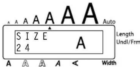 A A A A A A S I Z E A 2 4 A Length Undl/Frm Width