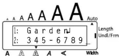 A A A A A A Auto 1: G a r d e n 2: 3 4 5 - 6 7 8 9 Length Undl/Frm A A A A < Width