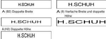 H.SCHUH A (B2) Doppelte Breite H.SCHUH A (B) Vierfache Breite und doppelte Höhe H.SCHUH A (H2) Doppelte Höhe H.SCHUH