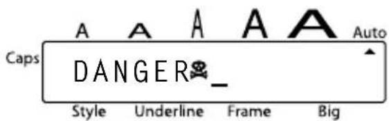 Caps A A A A A DANGER_ Style Underline Frame Big Auto