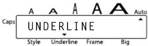 Caps UNDERLINE Style Underline Frame Big Auto