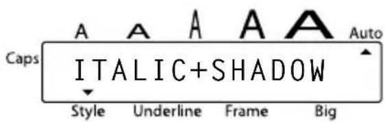 Caps ITALIC+SHADOW Style Underline Frame Big Auto