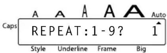 Caps REPEAT: 1 - 9? 1 Style Underline Frame Big Auto