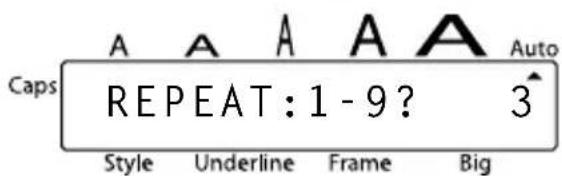 Caps REPEAT: 1 - 9? 3 Style Underline Frame Big Auto