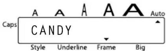 Caps A A A A A CANDY Style Underline Frame Big Auto