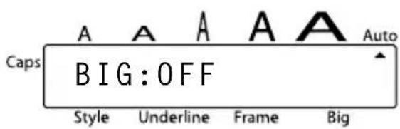 Caps A A A A A Auto BIG:OFF Style Underline Frame Big