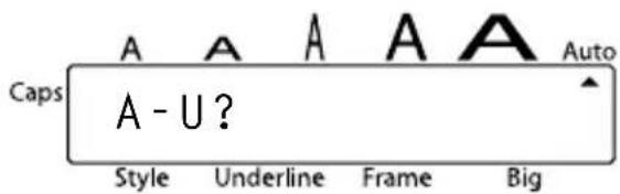 Caps A - U ? Style Underline Frame Big Auto