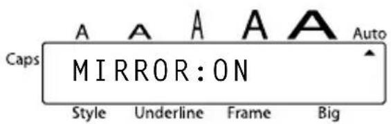 Caps A A A A A Auto MIRROR:ON Style Underline Frame Big