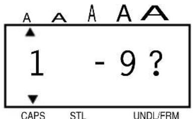 A A A A A 1 - 9 ? CAPS STL UNDL/FRM