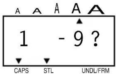 A A A A A 1 - 9 ? CAPS STL UNDL/FRM