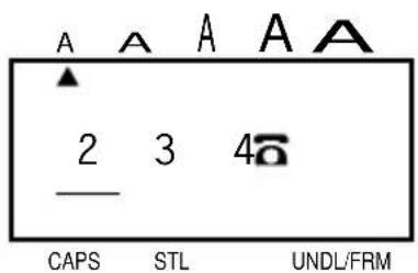 A A A A A ▲ 2 3 4 CAPS STL UNDL/FRM