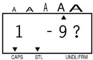 A A A A A 1 - 9 ? CAPS STL UNDL/FRM