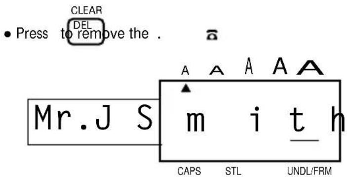 CLEAR • Press to remove the . Mr. J S m i t h CAPS STL UNDL/FRM