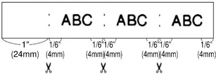 : ABC : ABC : ABC 1" (24mm) 1/6" (4mm) 1/6"1/6" (4mm)(4mm) 1/6"1/6" (4mm)(4mm) 1/6" (4mm) X X X