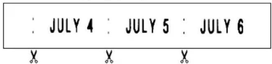 : JULY 4 : JULY 5 : JULY 6 X X X