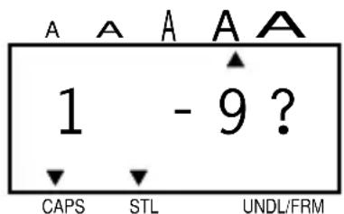 A A A A A 1 - 9 ? CAPS STL UNDL/FRM