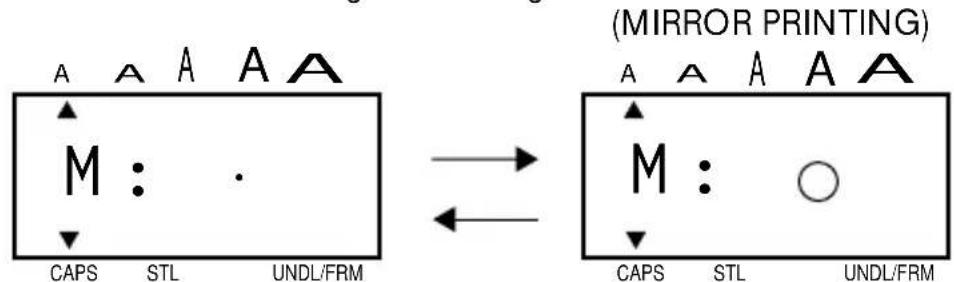 A A A A A M : . CAPS STL UNDL/FRM (MIRROR PRINTING) A A A A A M : ○ CAPS STL UNDL/FRM