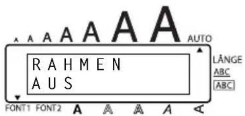RAHMEN AUS LÄNGE ABC [ABC] FONT1 FONT2 A A A A A <
