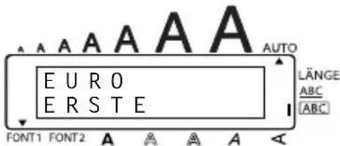 EURO ERSTE LÄNGE ABC [ABC] FONT1 FONT2 A A A A A