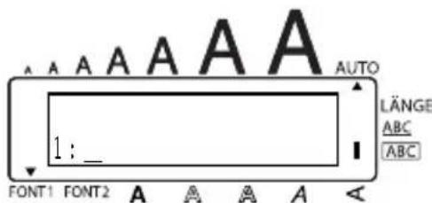 A A A A A A AUTO 1 : _ LÄNGE ABC ABC FONT1 FONT2 A A A A A <
