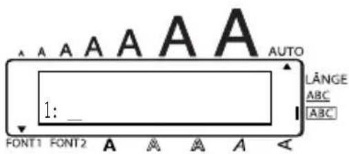 A A A A A A AUTO 1: _ LÄNGE ABC ABC FONT1 FONT2 A A A A A <