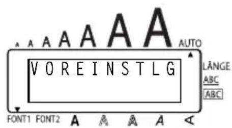 VOREINSTLG FONT1 FONT2 A A A A AUTO LÄNGE ABC ABC