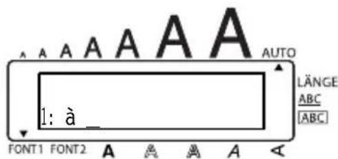 A A A A A A AUTO LÄNGE ABC [ABC] 1: à _ FONT1 FONT2 A A A A A <