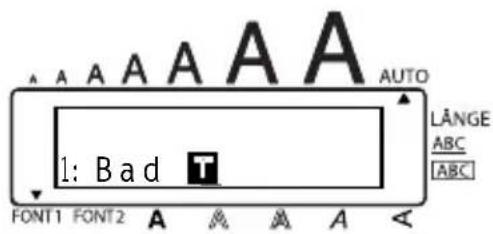 A A A A A AUTO LÄNGE ABC [ABC] 1: Bad FONT1 FONT2 A A A A A <