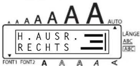 A A A A A A AUTO H. AUSR. RECHTS LÄNGE ABC ABC FONT1 FONT2 A A A A A <