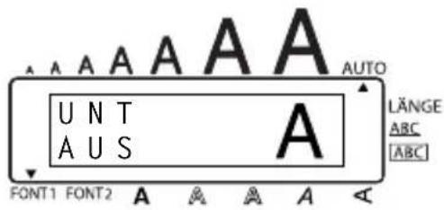 A A A A A U N T A U S A AUTO LÄNGE ABC [ABC] FONT1 FONT2 A A A A A <