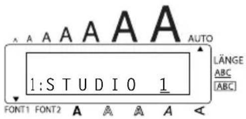 A A A A A A AUTO LÄNGE ABC [ABC] 1: S T U D I O 1 FONT1 FONT2 A A A A A <