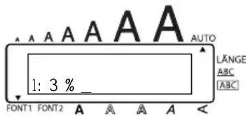 A A A A A A AUTO LÄNGE ABC [ABC] 1: 3 % _ FONT1 FONT2 A A A A A <