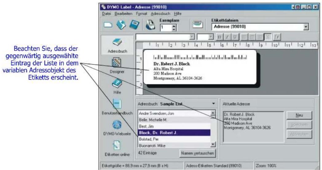 DYMO LabelWriter 330 - So öffnen Sie das Adressbuch - 1