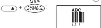 CODE + SYMBOL: ABC 1 2 3